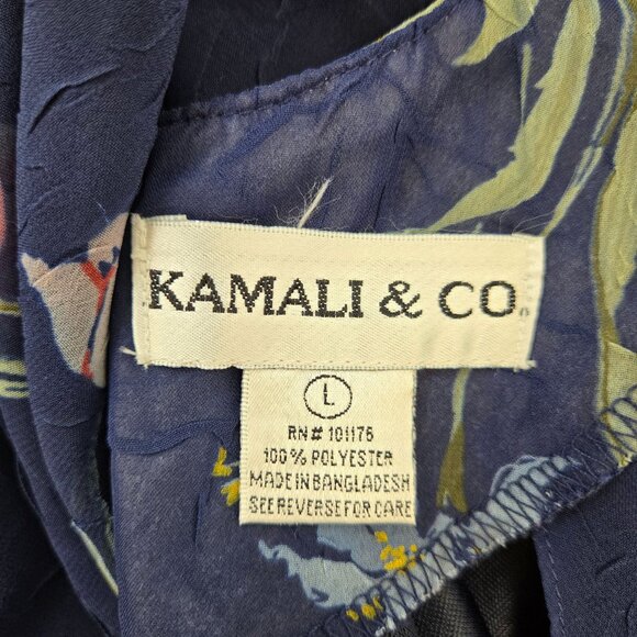 Kamali & Co Floral Crinkle Texture Midi Dress Size Large - Picture 3 of 5